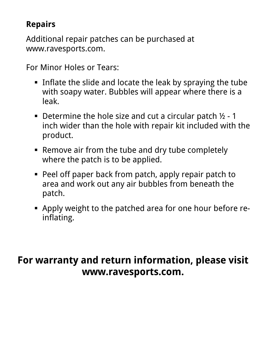 RAVE Sports Dock Slide User Manual | Page 14 / 16