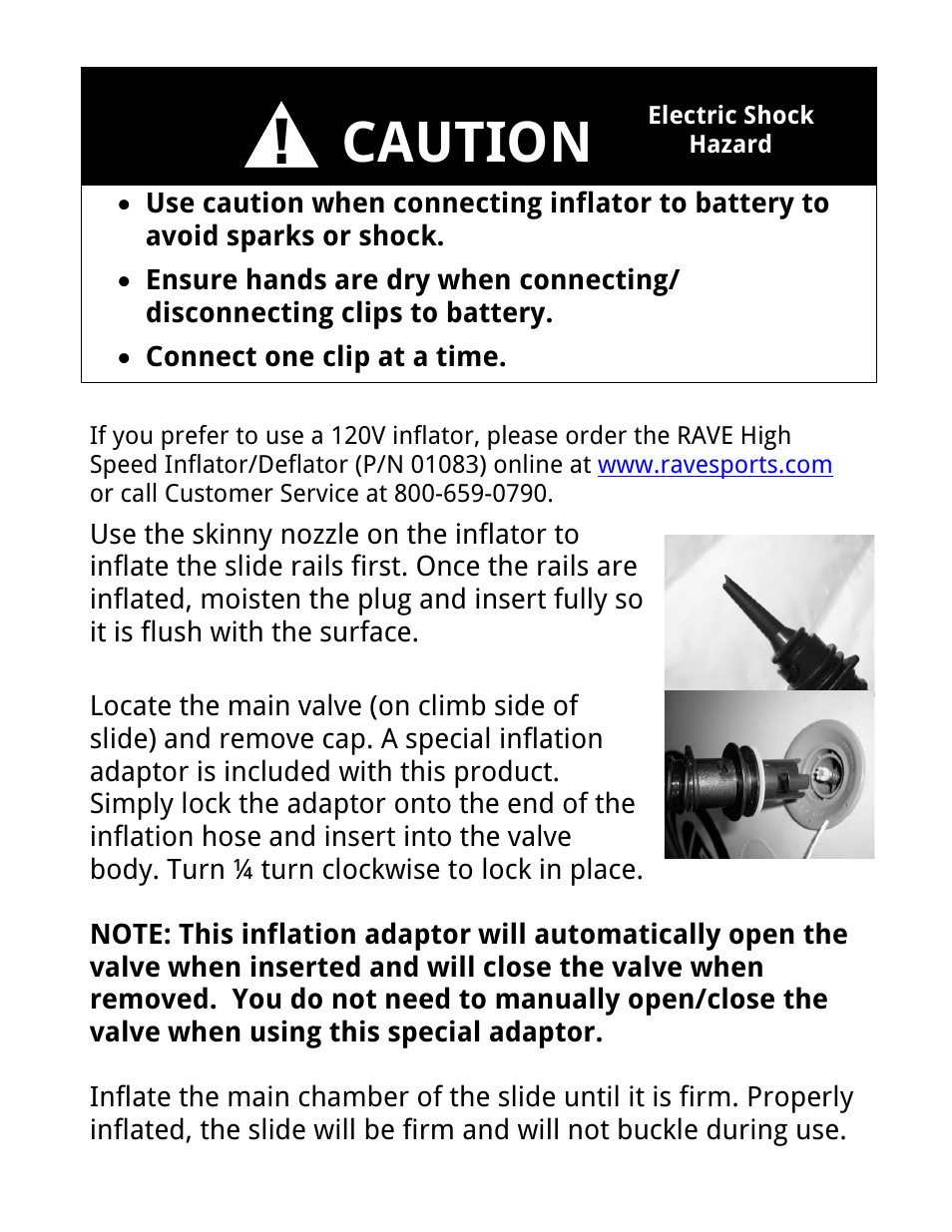 Caution | RAVE Sports Dock Slide User Manual | Page 8 / 16