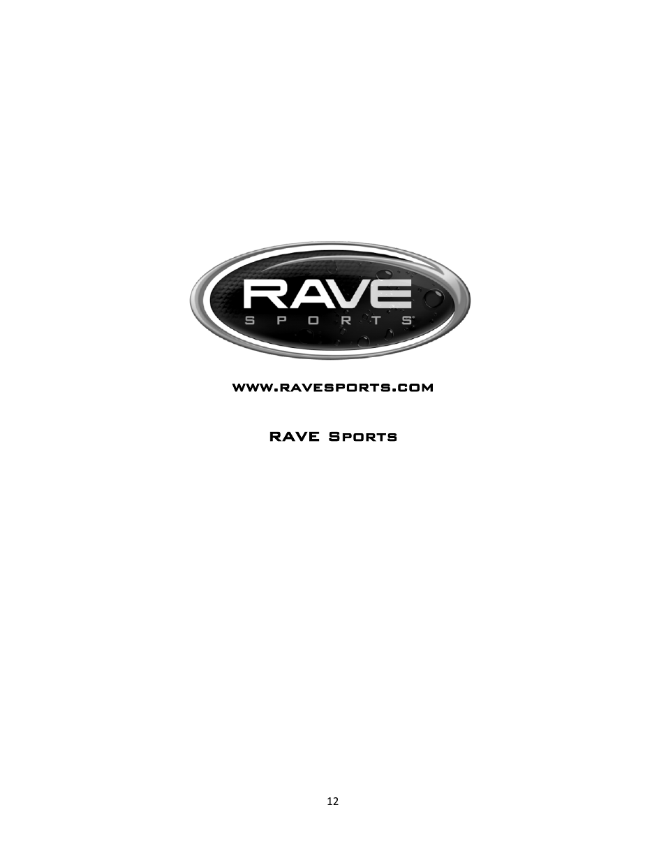 RAVE Sports Performance 3 Piece Aluminum SUP Paddle User Manual | Page 12 / 12