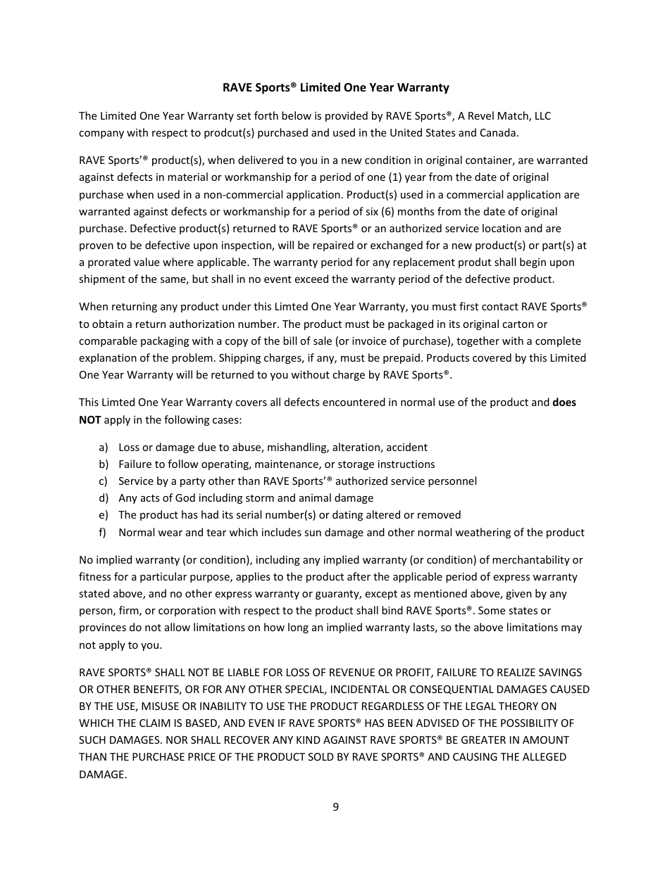 RAVE Sports Outback Inflatable SUP Board User Manual | Page 9 / 12