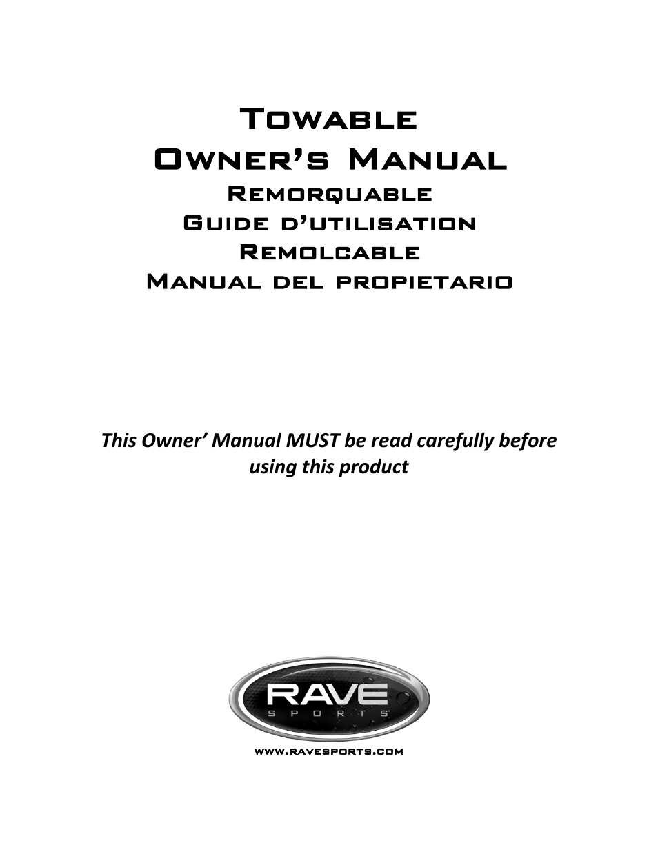 RAVE Sports Waterboggan 12 User Manual | 48 pages