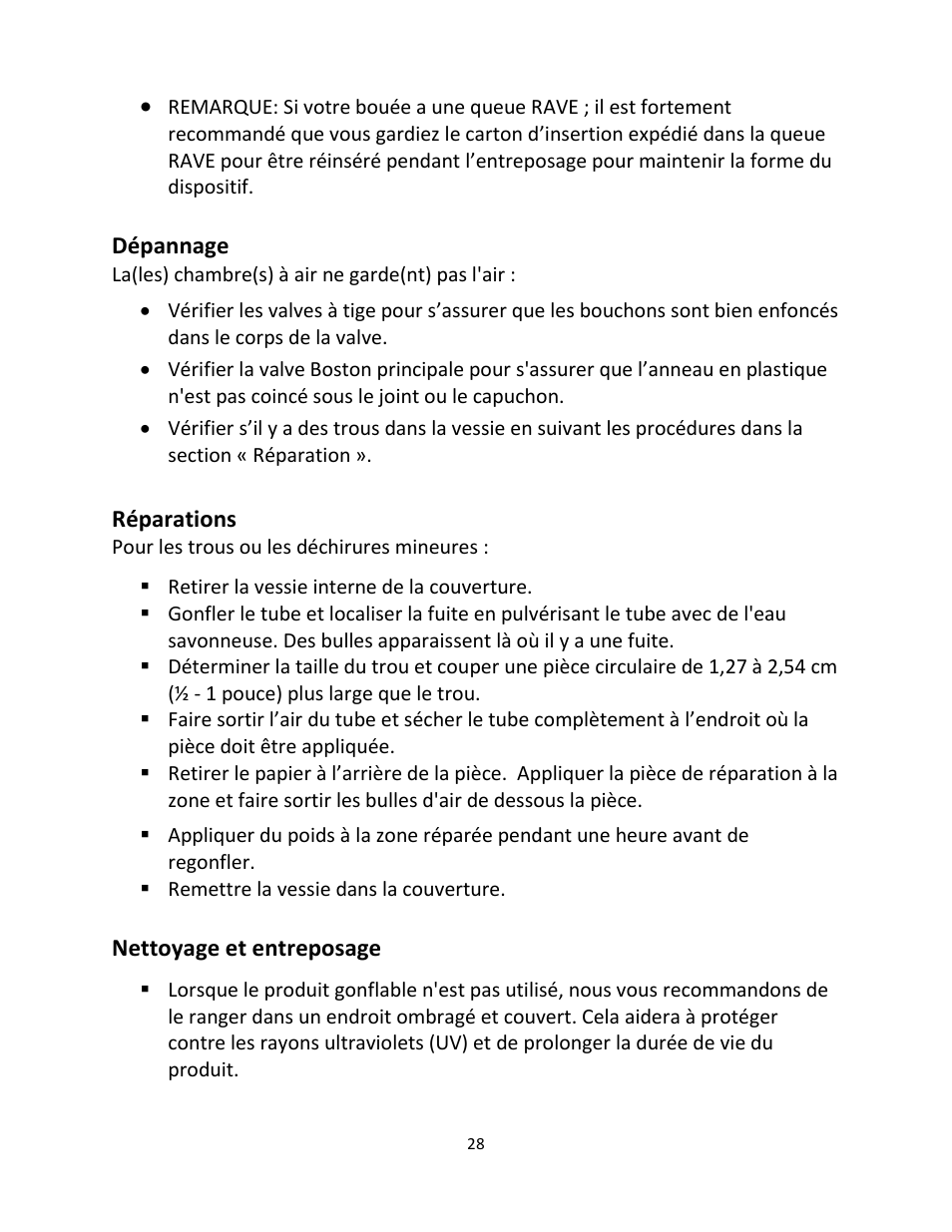 RAVE Sports Waterboggan 12 User Manual | Page 28 / 48