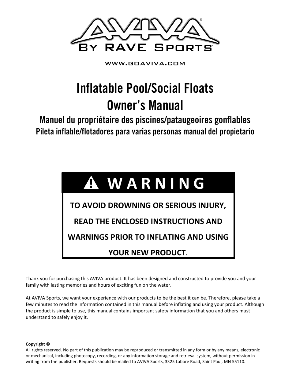 RAVE Sports Apollo Lounge User Manual | 20 pages