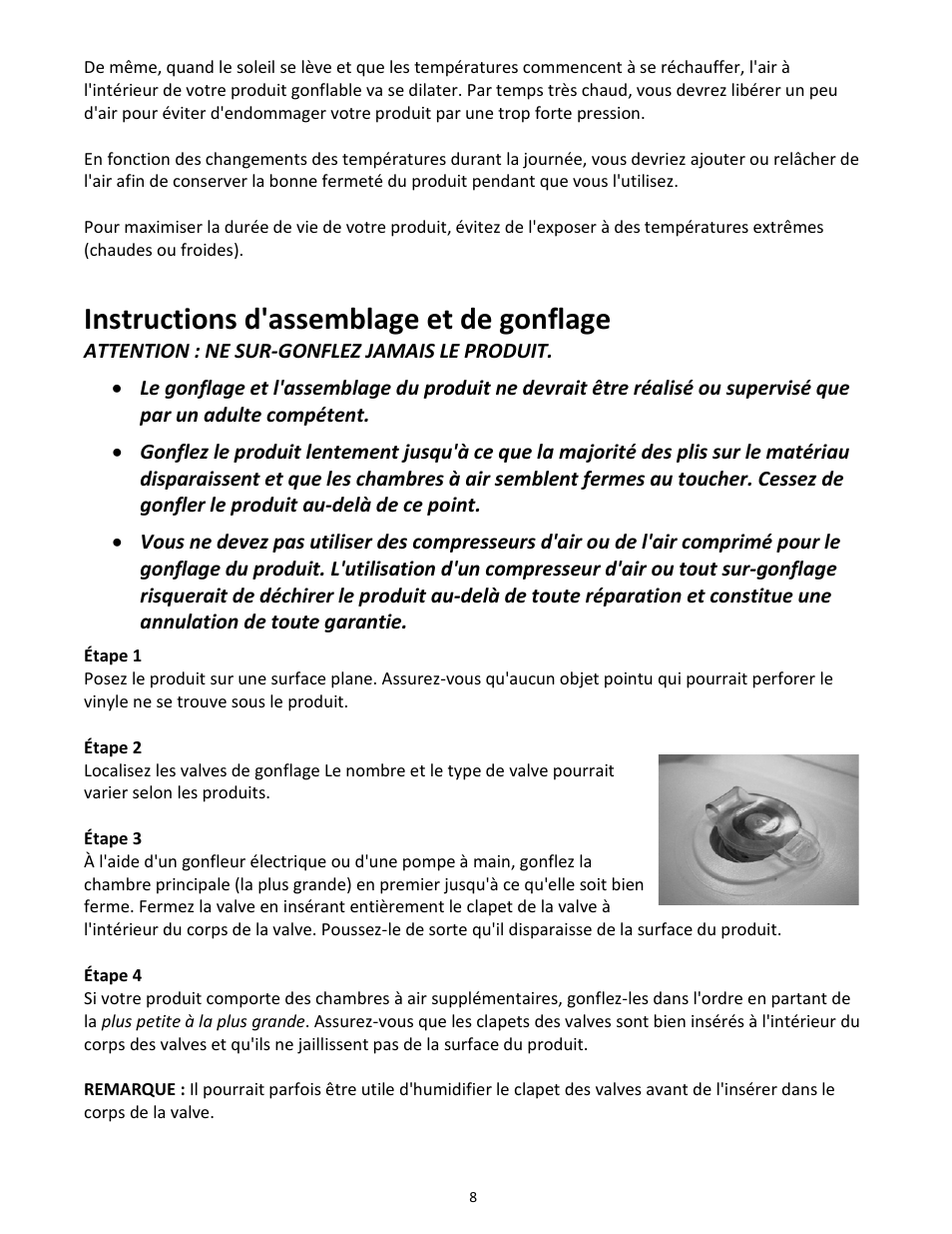 Instructions d'assemblage et de gonflage | RAVE Sports Apollo Lounge User Manual | Page 9 / 20