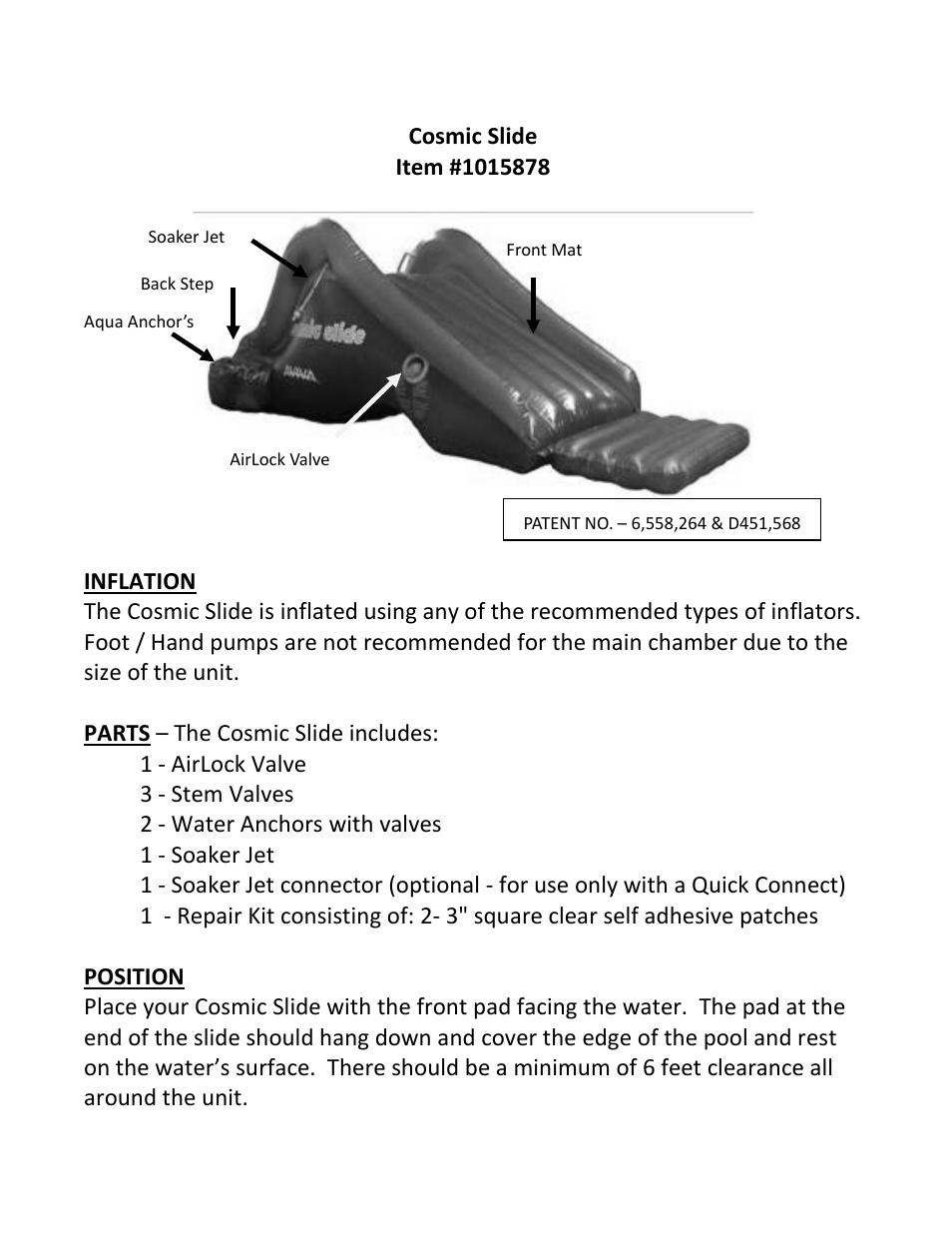 RAVE Sports Cosmic Slide Pool Slide User Manual | Page 3 / 8