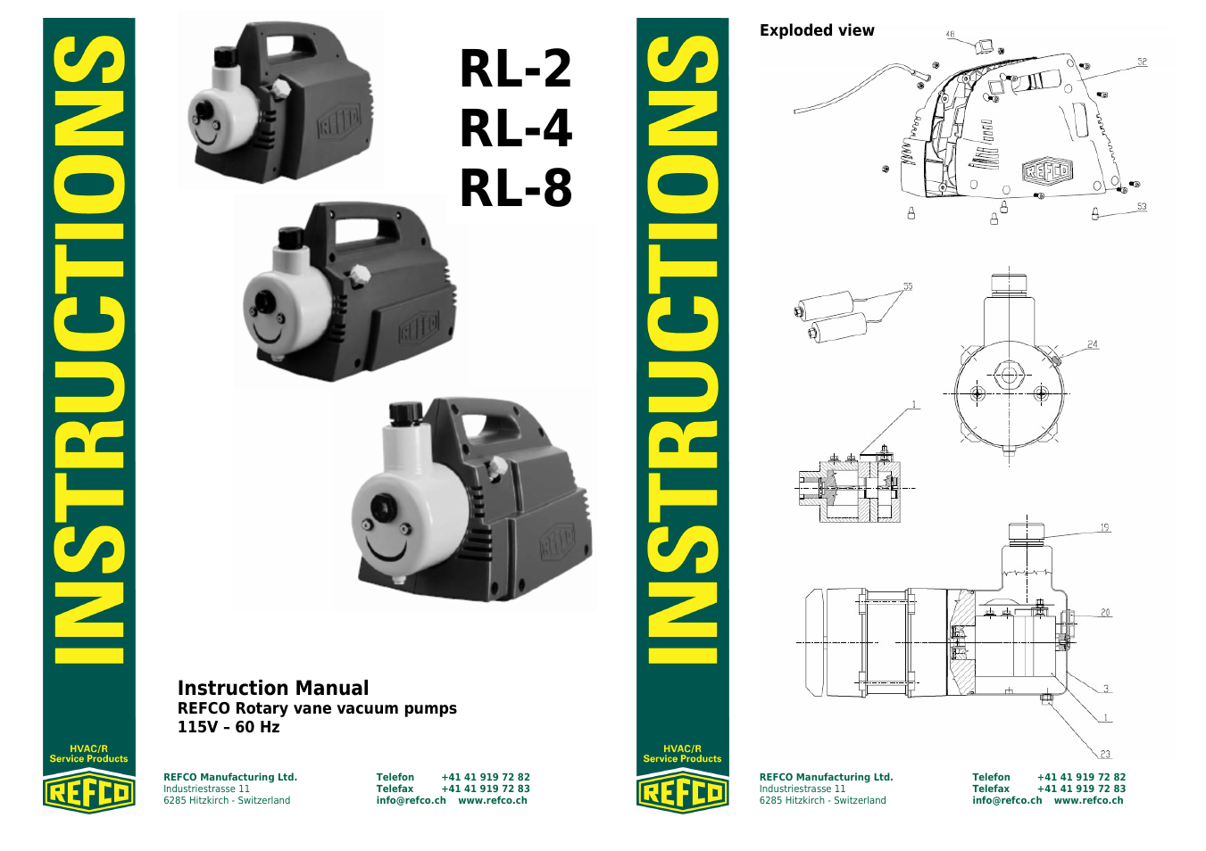 REFCO RL-8 User Manual | 5 pages