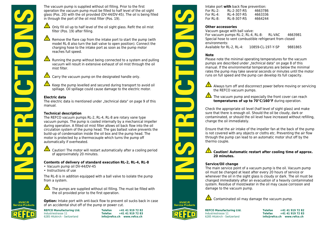 REFCO RL-8 User Manual | Page 3 / 5