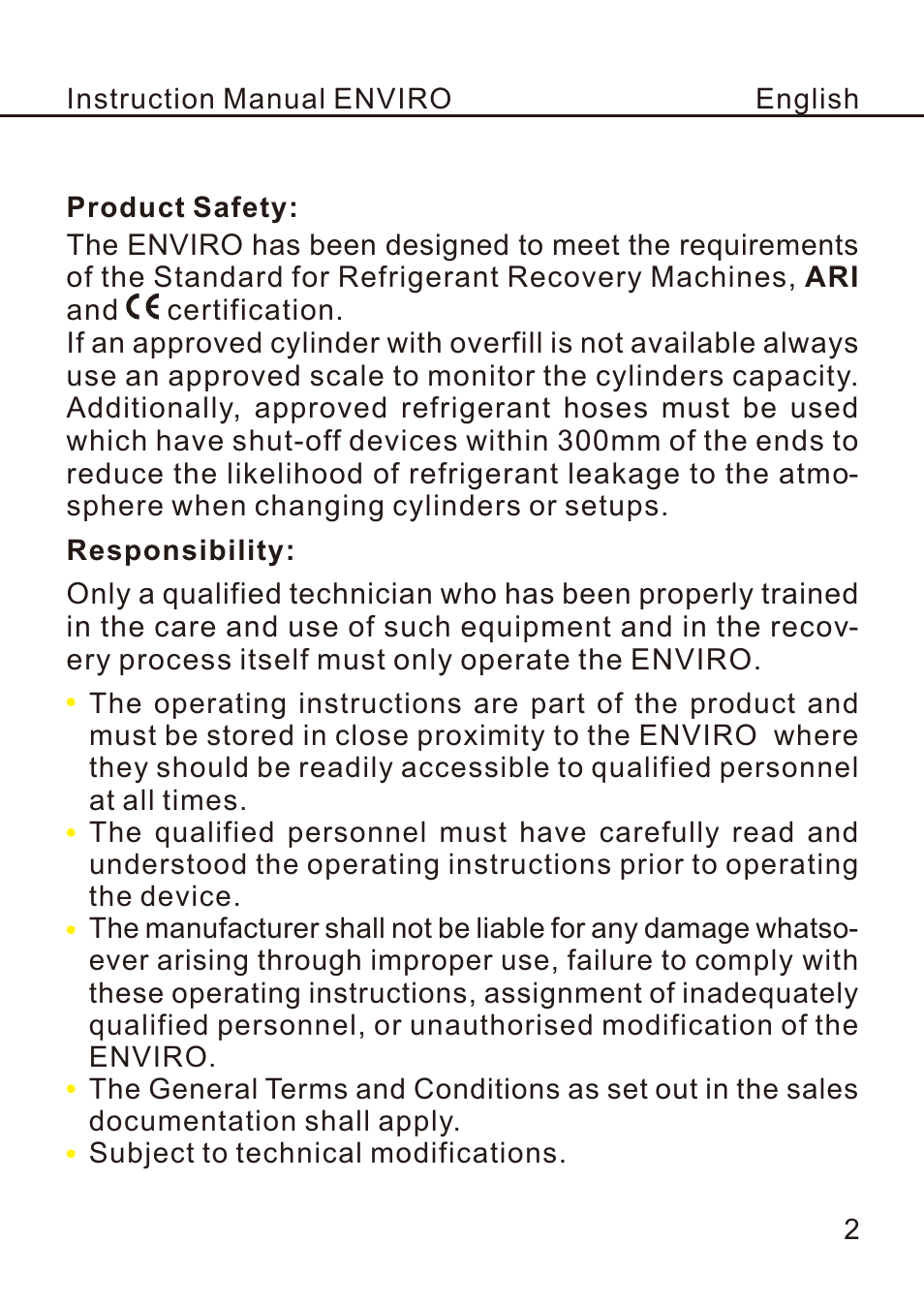 REFCO ENVIRO User Manual | Page 5 / 26