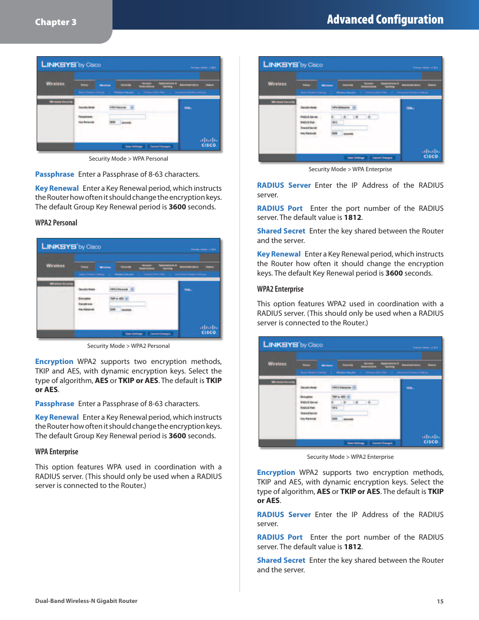 Advanced configuration | Cisco WRT320N User Manual | Page 16 / 53