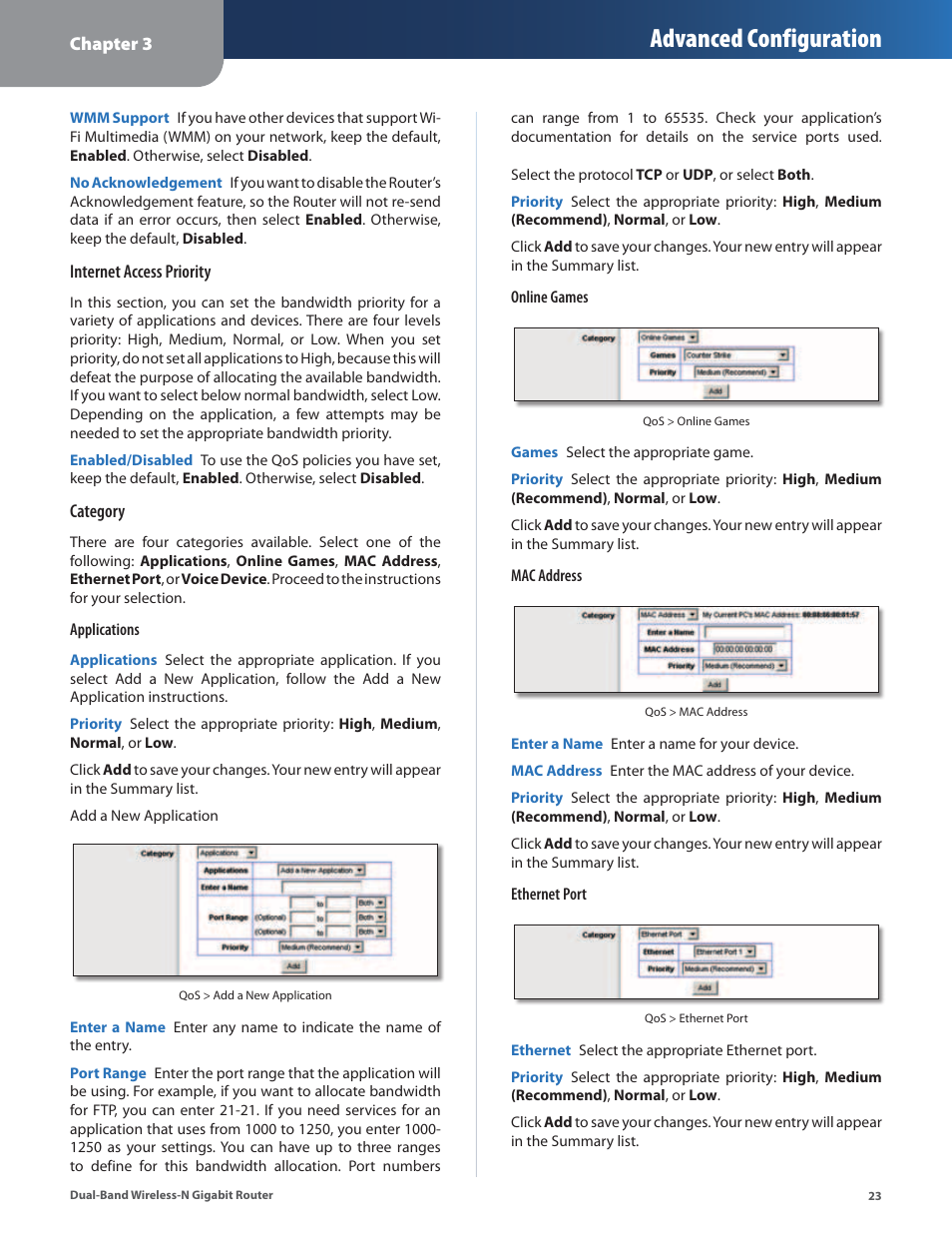 Advanced configuration | Cisco WRT320N User Manual | Page 24 / 53