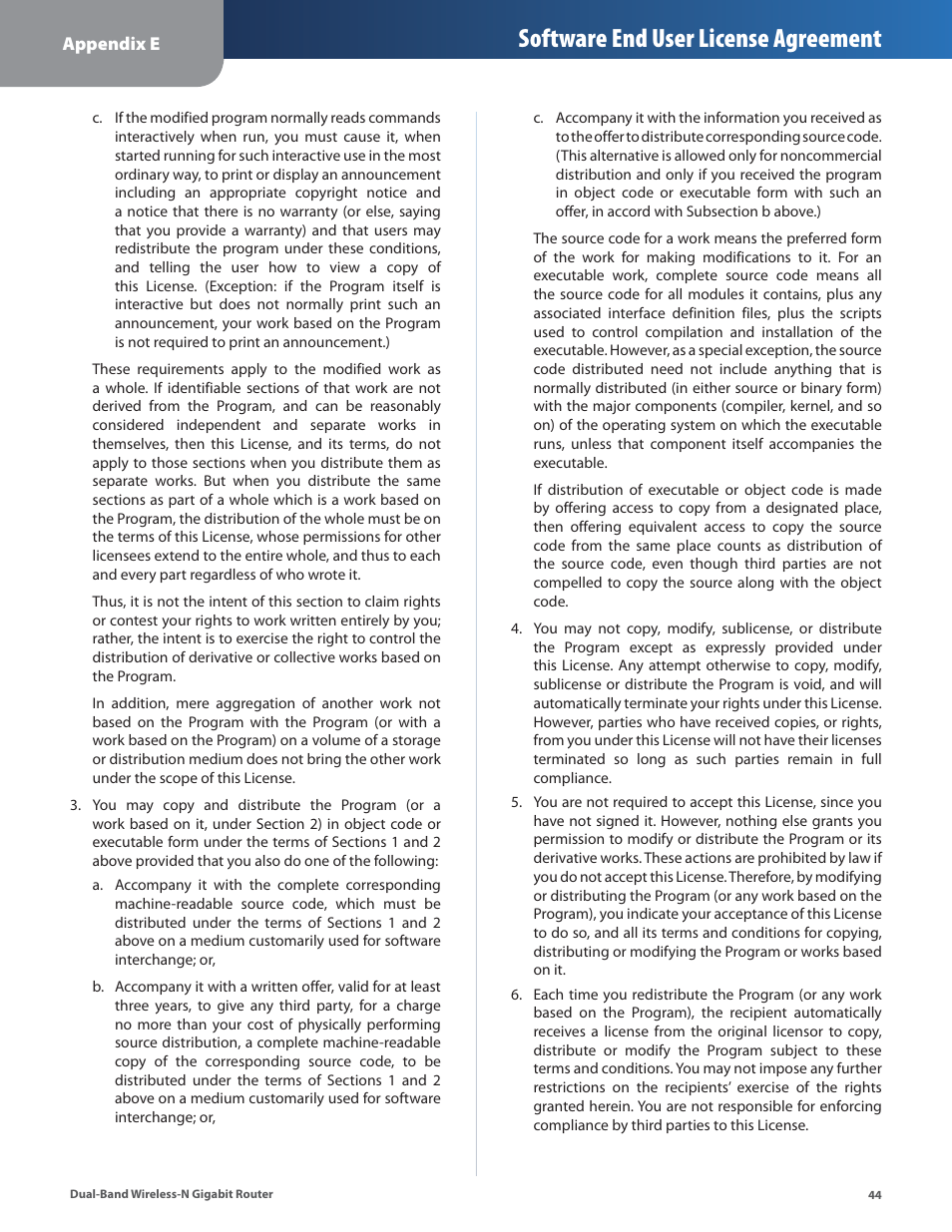 Software end user license agreement | Cisco WRT320N User Manual | Page 45 / 53