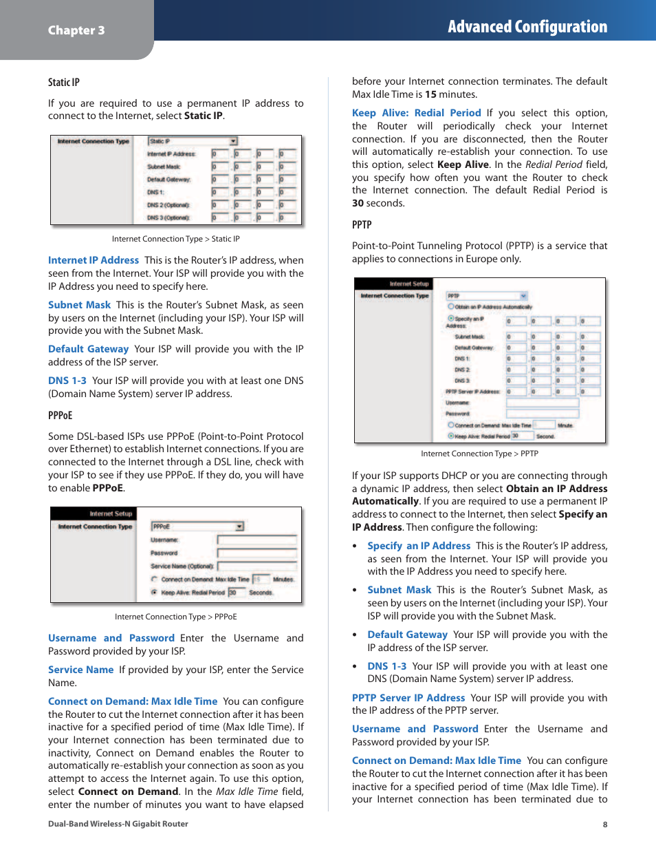 Advanced configuration | Cisco WRT320N User Manual | Page 9 / 53