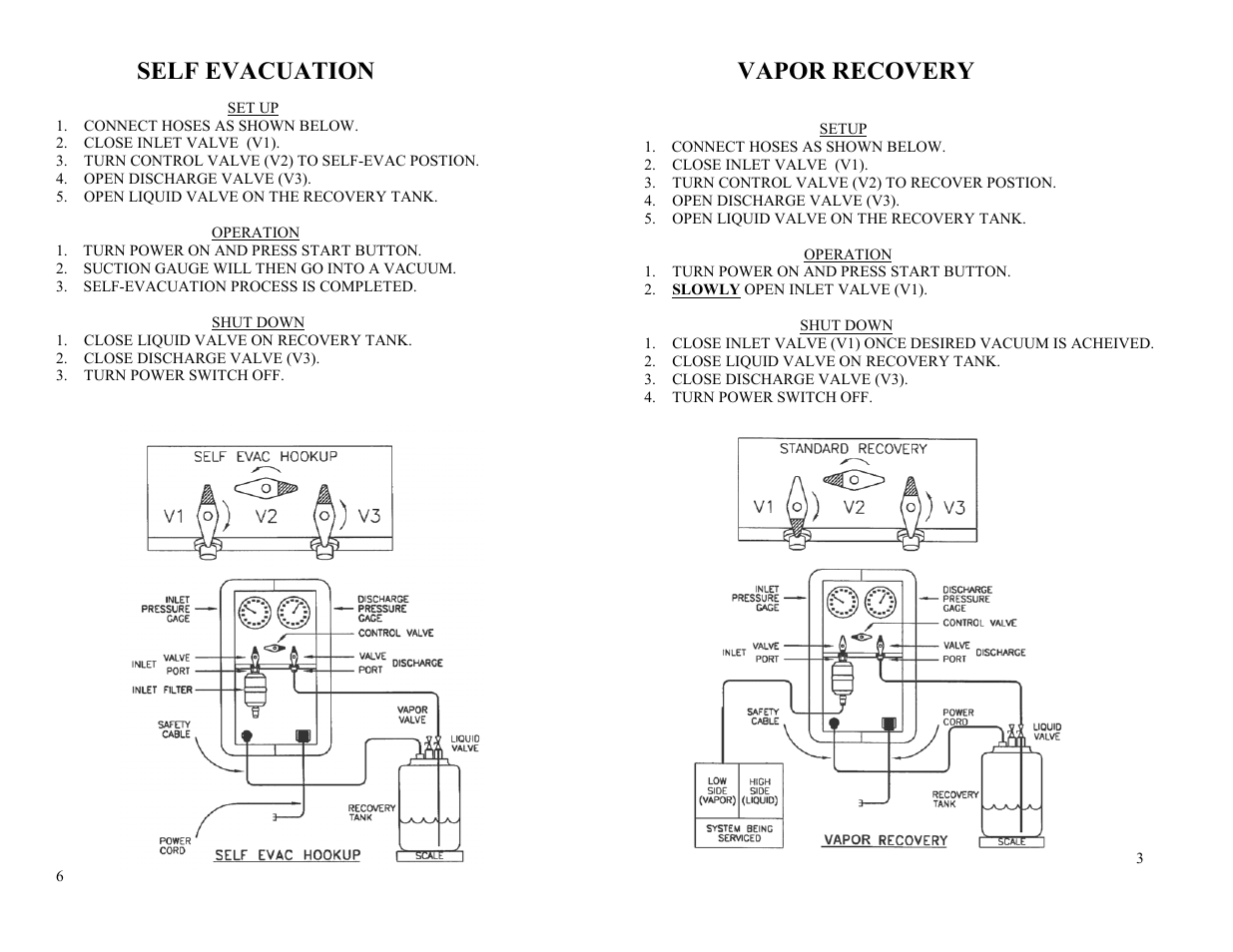 Self evacuation, Shut down, Vapor recovery | REFCO Powermax User Manual | Page 4 / 9