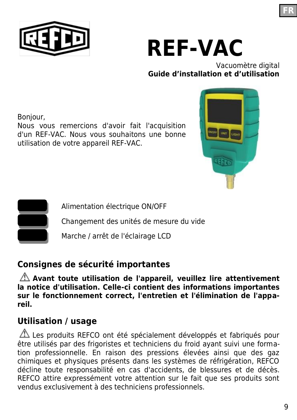 Ref-vac | REFCO REF-VAC User Manual | Page 11 / 23