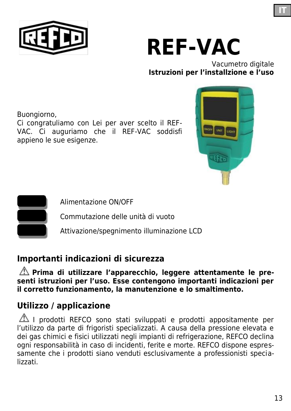 Ref-vac | REFCO REF-VAC User Manual | Page 15 / 23