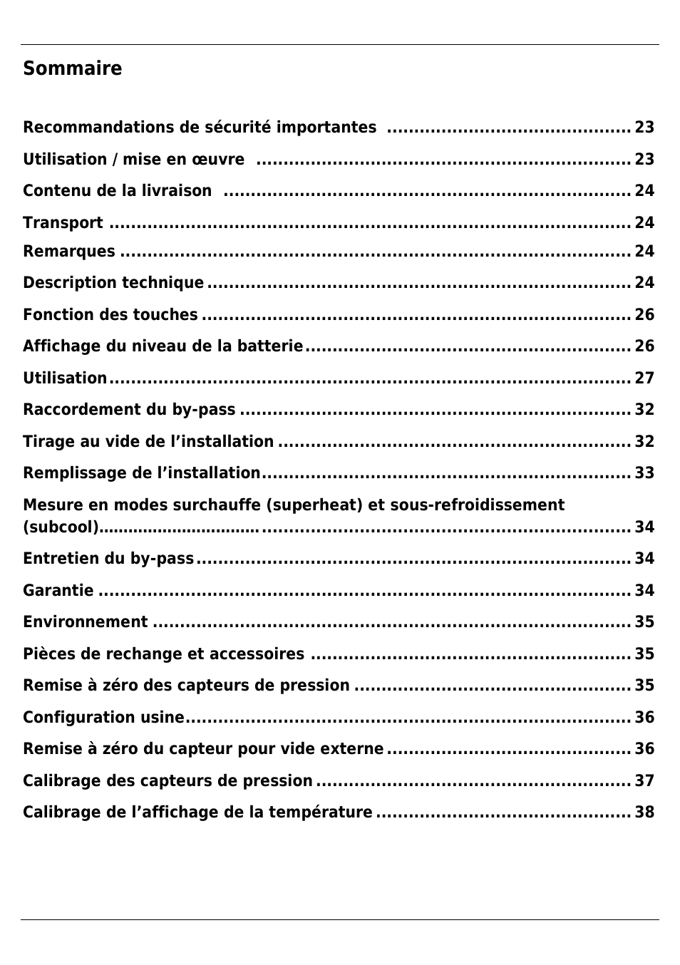 Sommaire | REFCO DIGIMON4 User Manual | Page 24 / 61