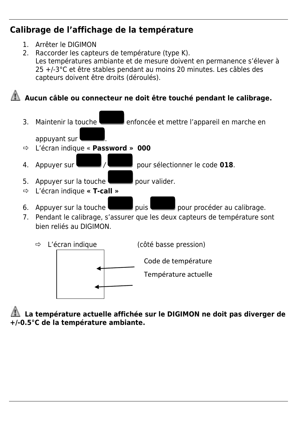 Calibrage de l’affichage de la température | REFCO DIGIMON4 User Manual | Page 40 / 61