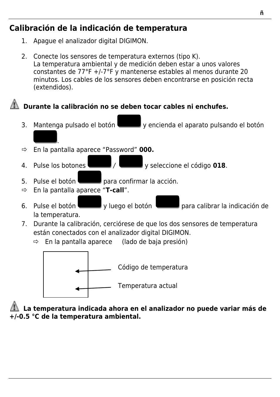 Calibración de la indicación de temperatura | REFCO DIGIMON4 User Manual | Page 59 / 61