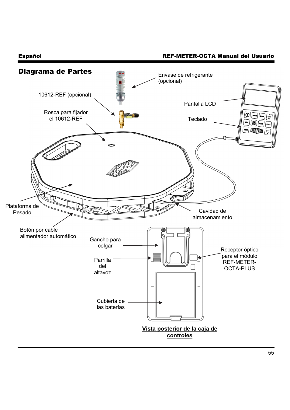 Diagrama de partes | REFCO REF-METER-OCTA User Manual | Page 57 / 70