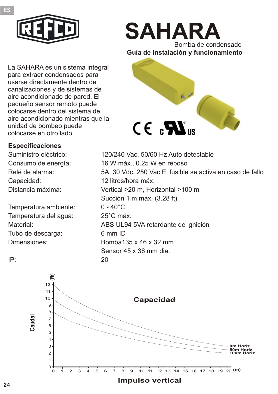 Seite25, Sahara, Impulso vertical | Cau d al | REFCO SAHARA User Manual | Page 25 / 44