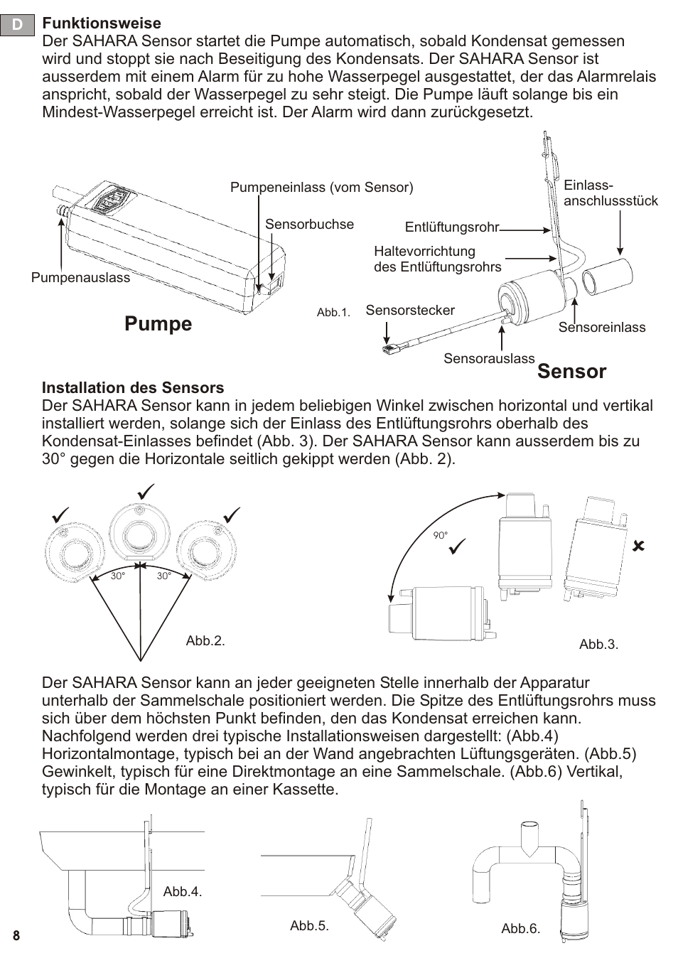 Seite9, Pumpe sensor | REFCO SAHARA User Manual | Page 9 / 44