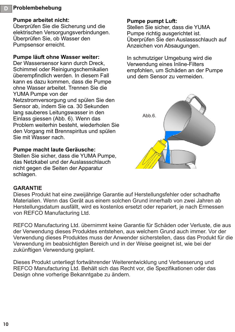 Seite11 | REFCO YUMA User Manual | Page 11 / 38