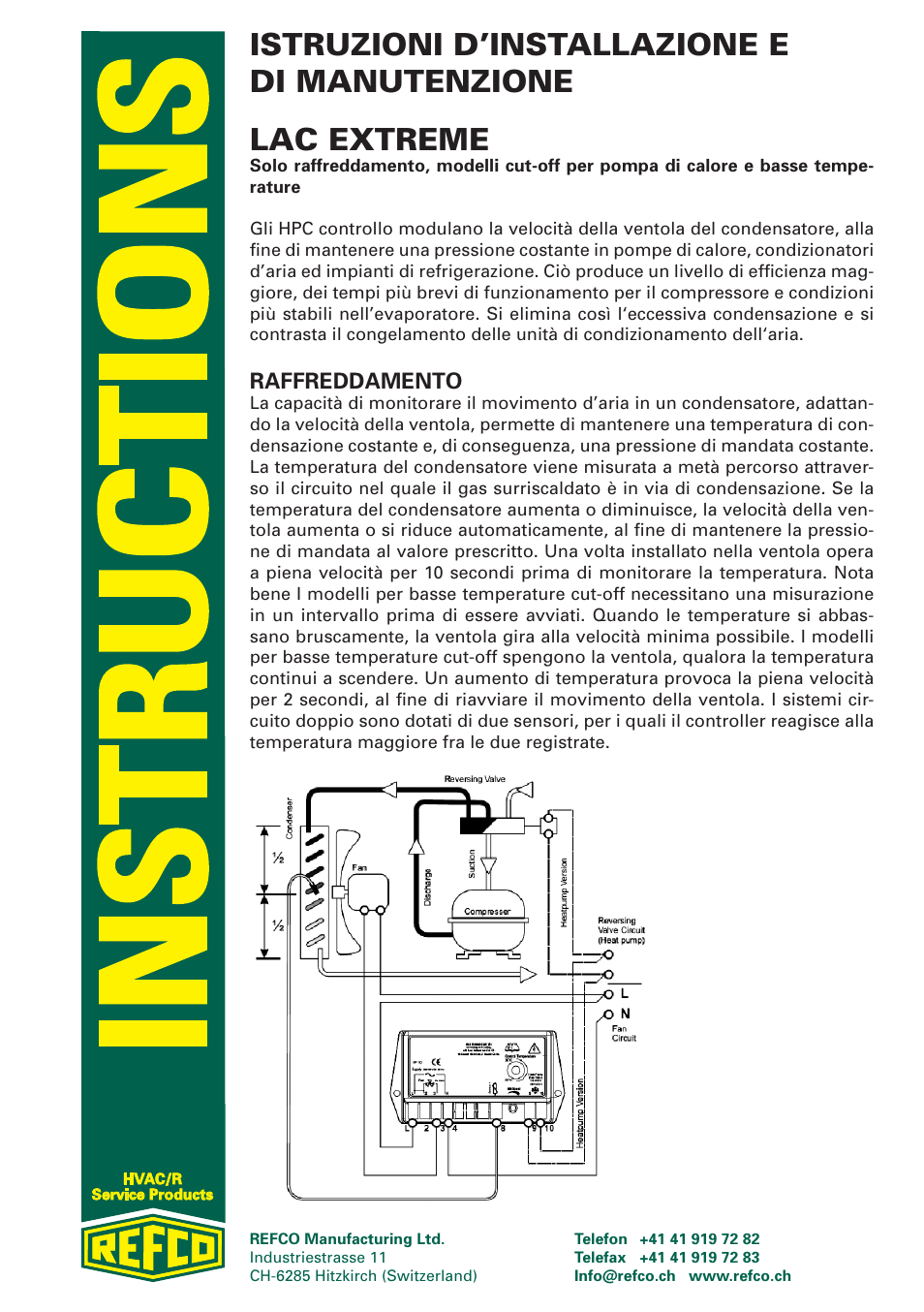 Raffreddamento | REFCO LAC Extreme User Manual | Page 10 / 12