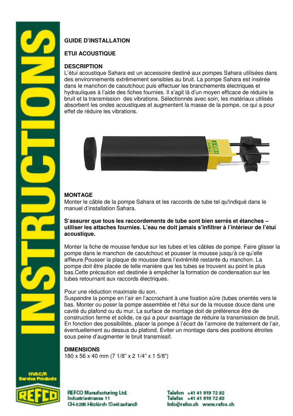 REFCO Acoustic Jacket User Manual | Page 3 / 4