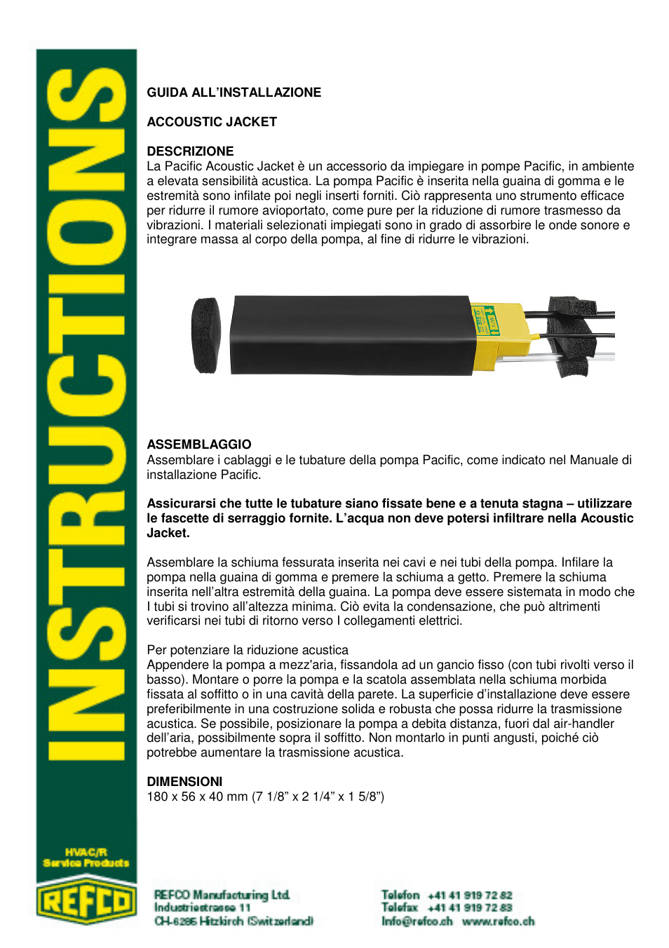 REFCO Acoustic Jacket User Manual | Page 4 / 4