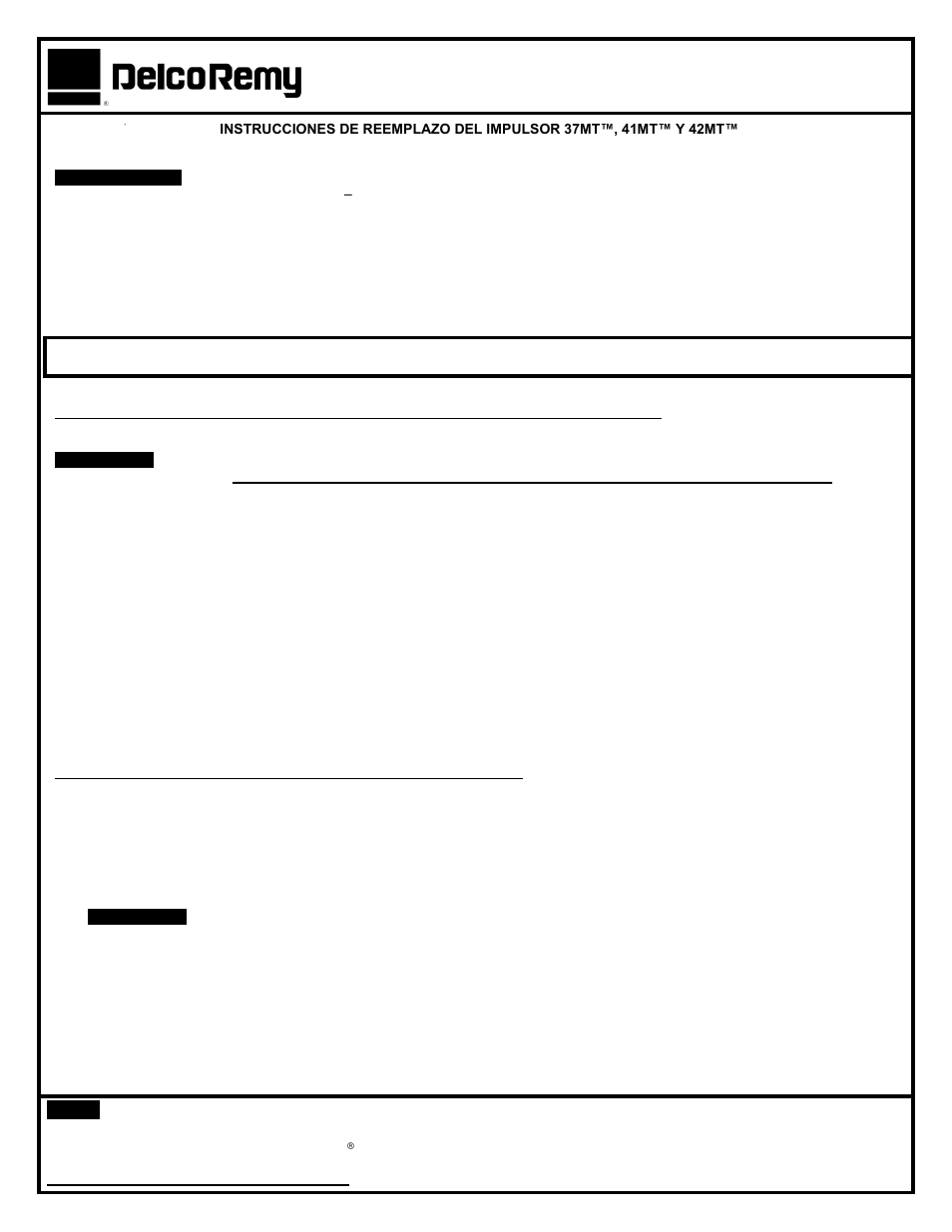 Nota | Remy 42MT Drive User Manual | Page 3 / 4