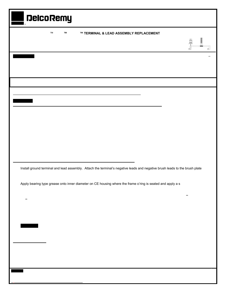 Remy 42MT Terminal Lead User Manual | 2 pages