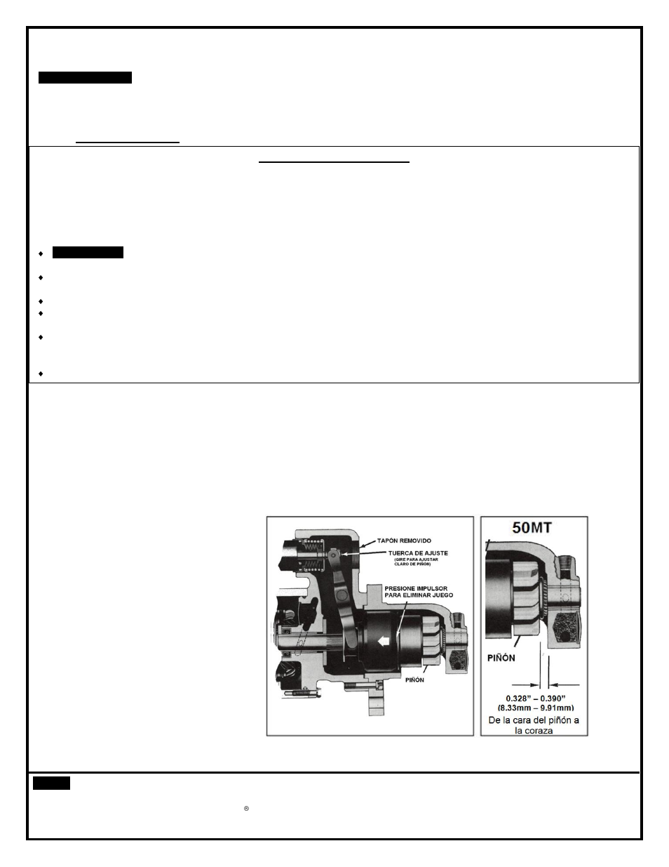 Nota | Remy 50MT Pinion User Manual | Page 4 / 4