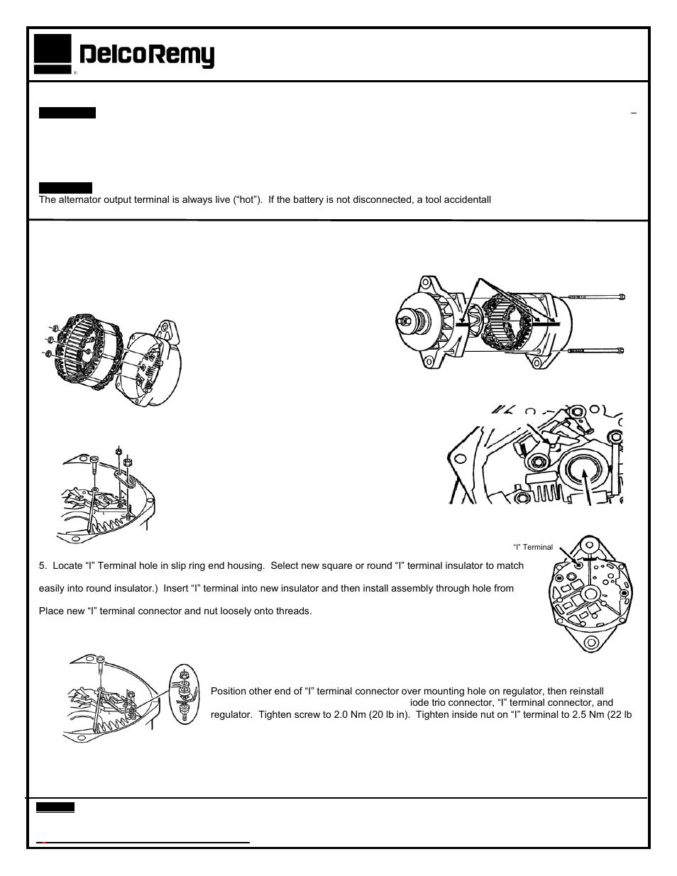 Remy 22SI "I Terminal Retrofit Kit 10511625" User Manual | 2 pages