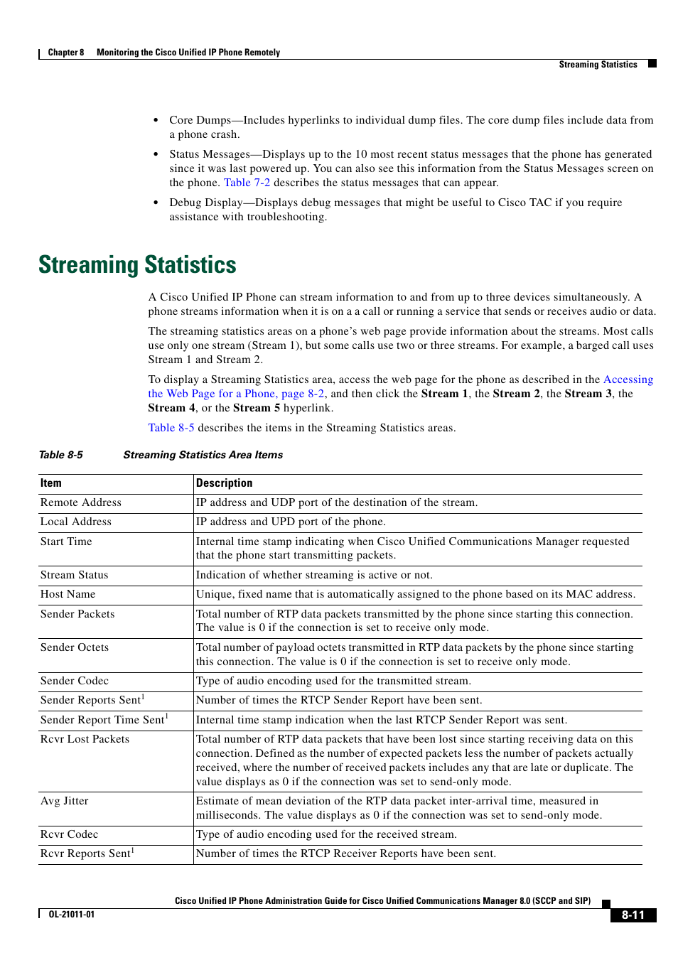 Streaming statistics | Cisco OL-21011-01 User Manual | Page 11 / 14