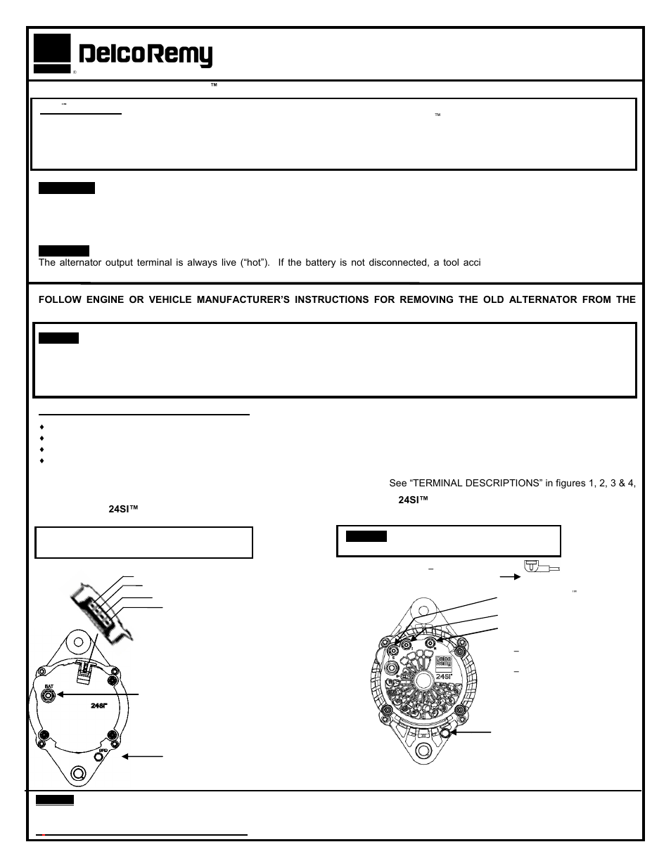 Remy 24SI™ ALTERNATOR User Manual | 2 pages