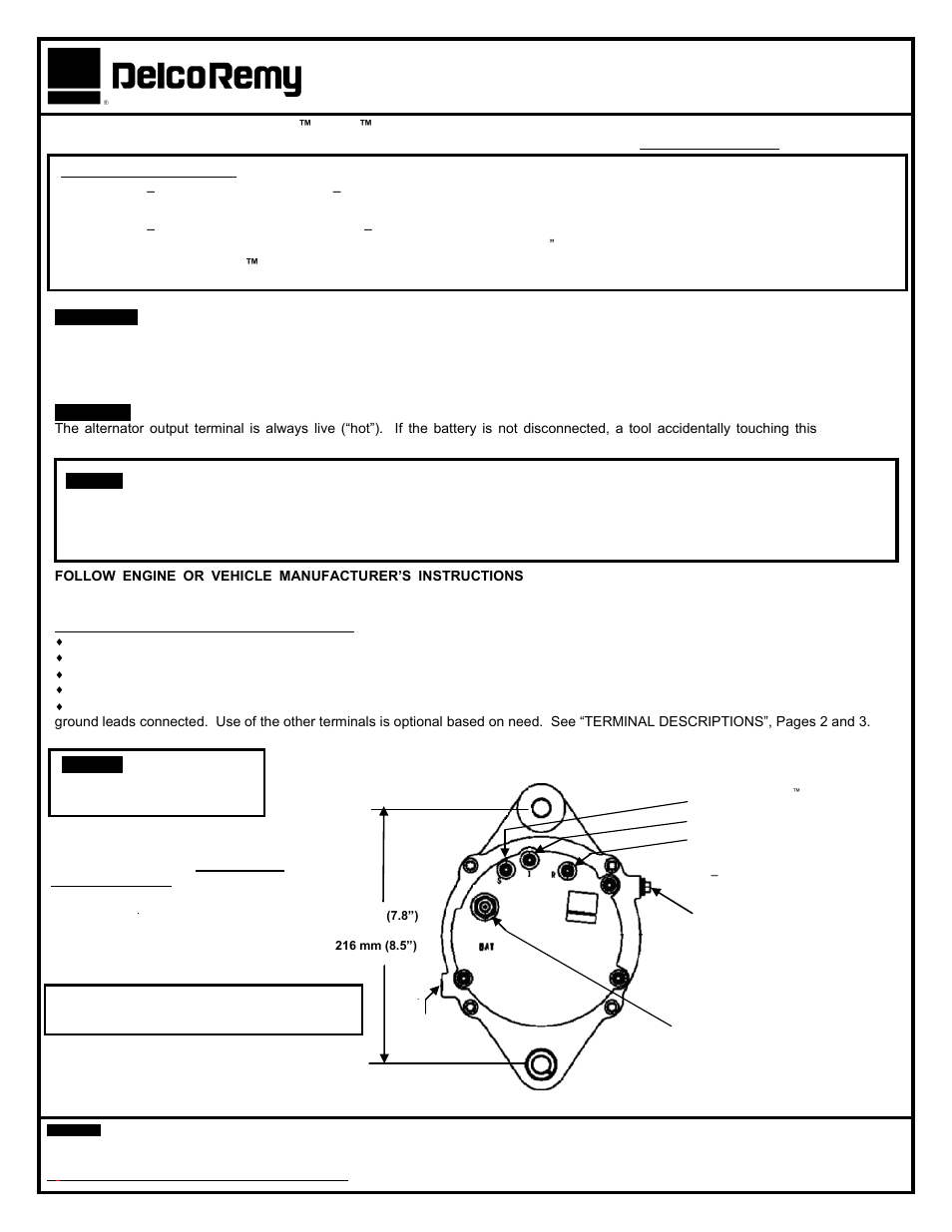 Remy 28SI™ ALTERNATOR User Manual | 6 pages