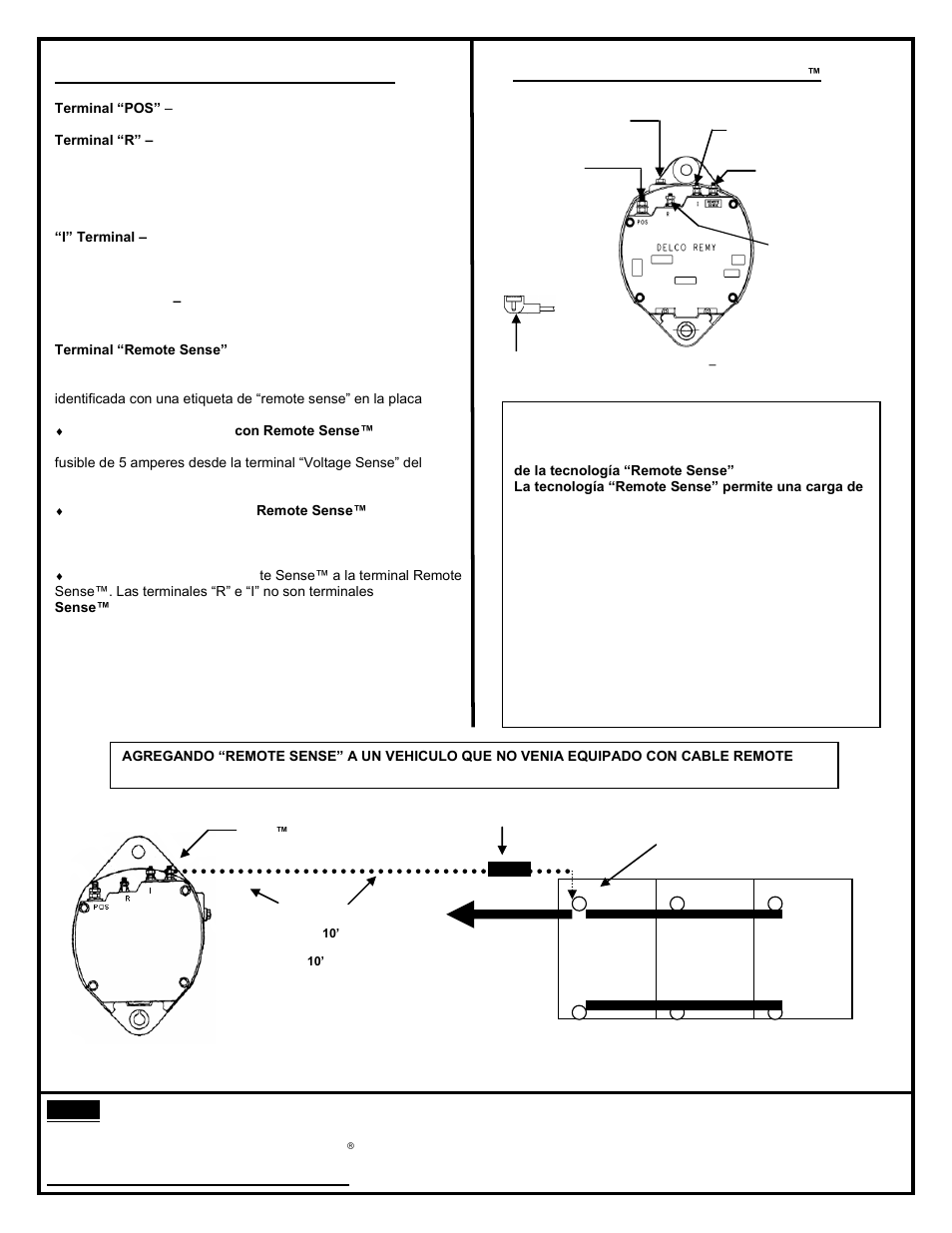 Nota, Sensesense | Remy 36SI ALTERNATOR User Manual | Page 4 / 4