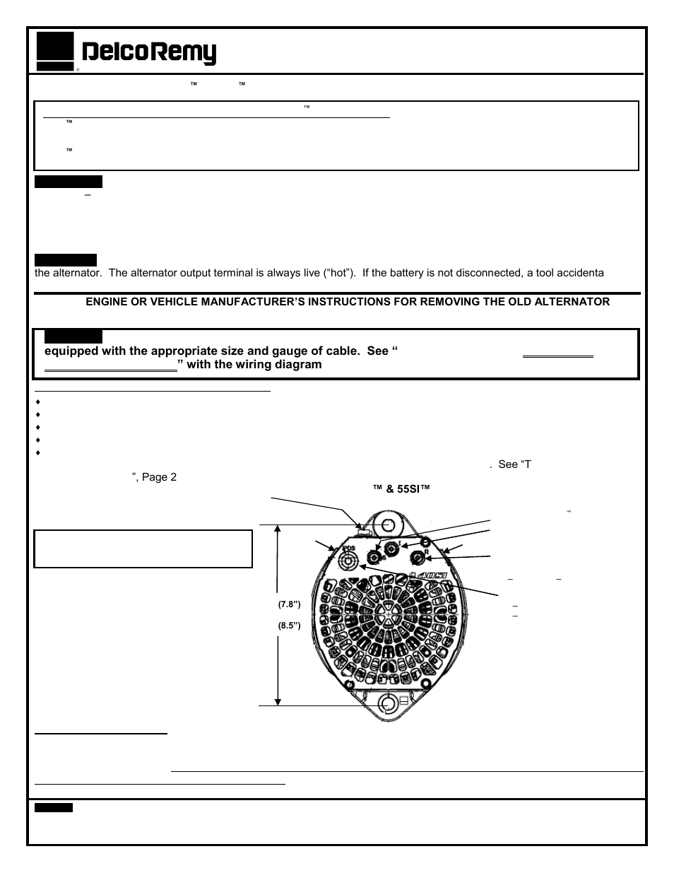 Remy 55SI™ ALTERNATOR User Manual | 2 pages