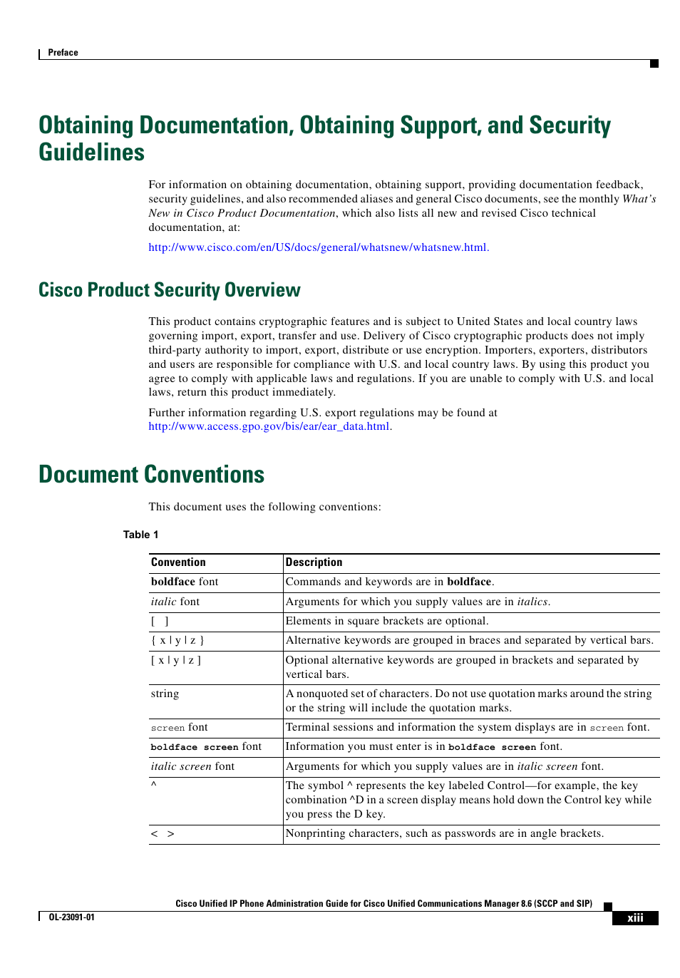 Document conventions, Cisco product security overview | Cisco OL-23091-01 User Manual | Page 3 / 4