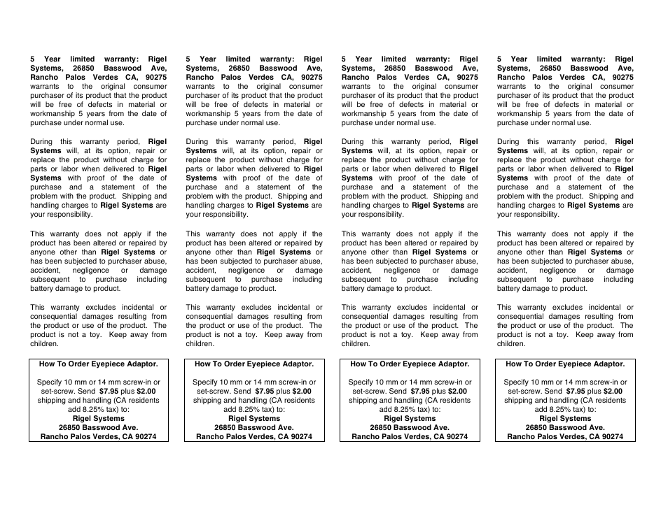 Rigel Systems PulsGuide User Manual | Page 2 / 2