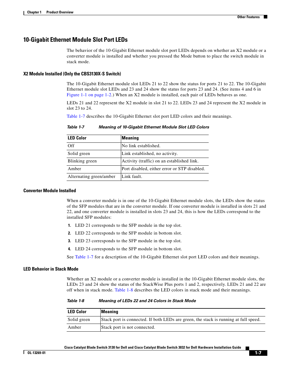 Gigabit ethernet module slot port leds | Cisco 3130 User Manual | Page 17 / 72