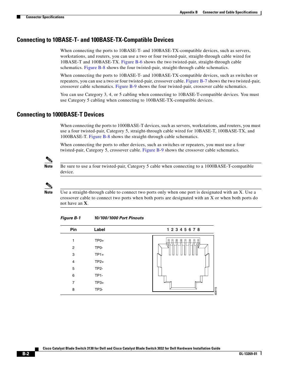 Connecting to 1000base-t devices | Cisco 3130 User Manual | Page 60 / 72