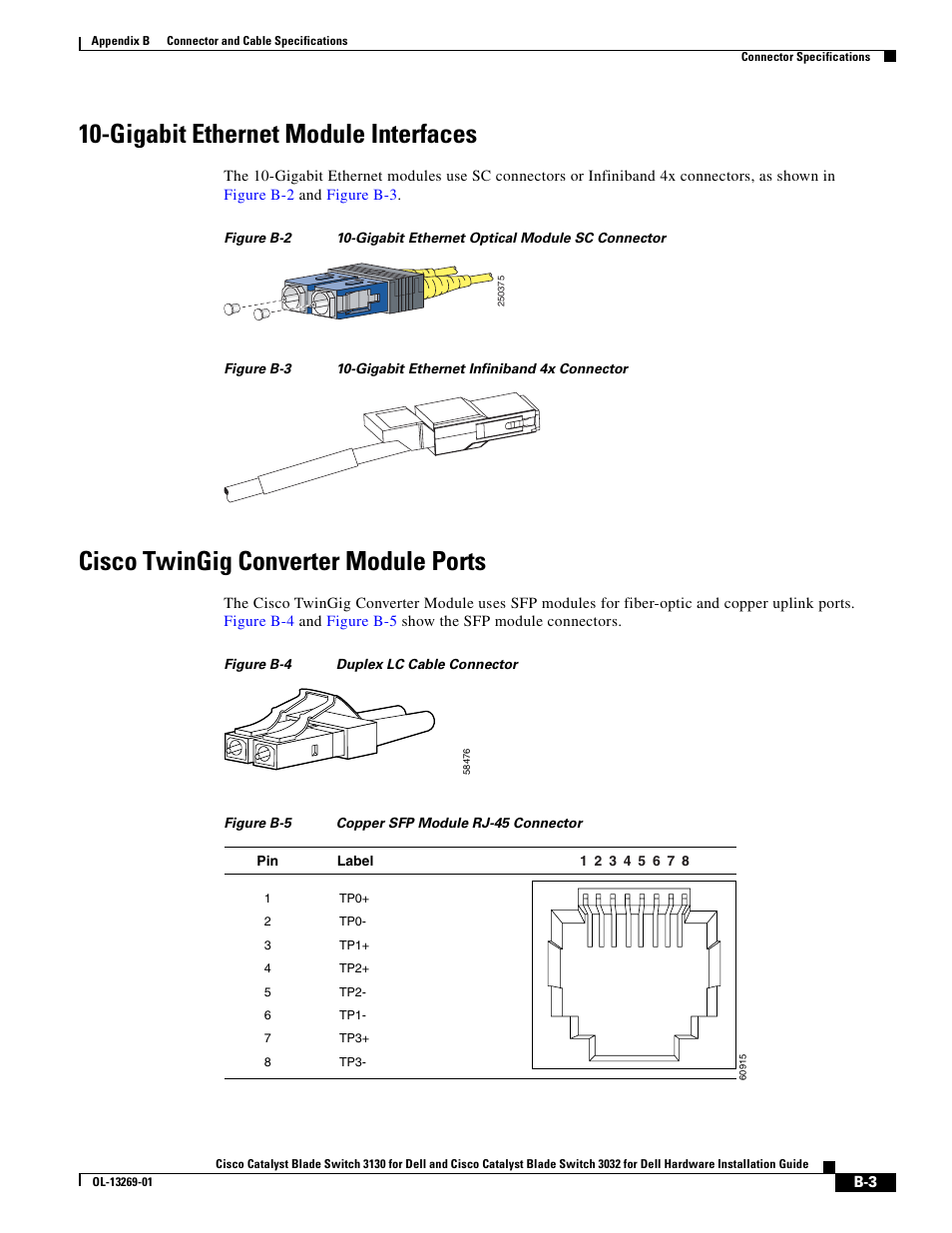Gigabit ethernet module interfaces, Cisco twingig converter module ports | Cisco 3130 User Manual | Page 61 / 72