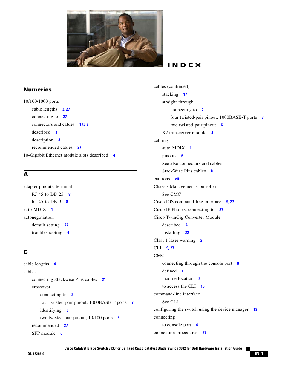 Index, N d e x | Cisco 3130 User Manual | Page 69 / 72