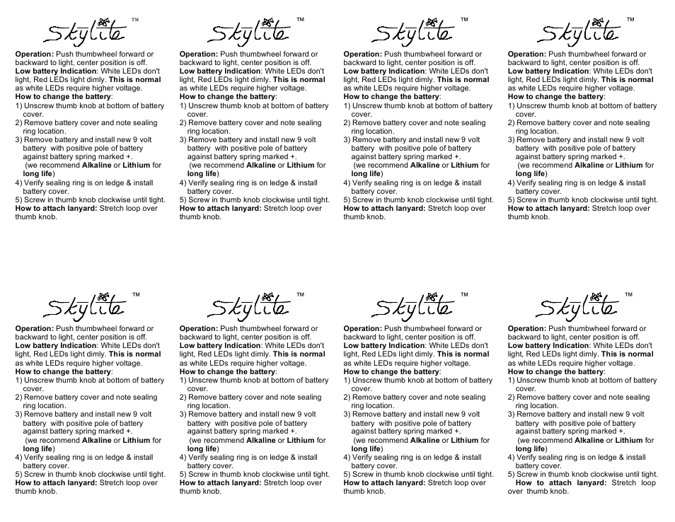 Rigel Systems Skylite User Manual | 2 pages