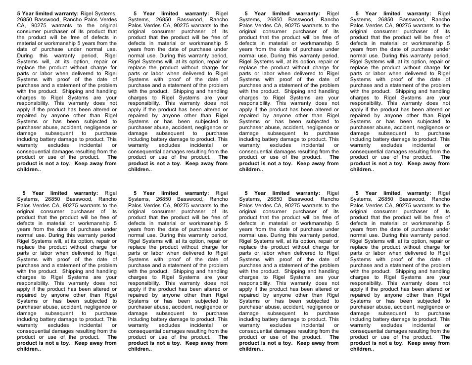 Rigel Systems Skylite Mini User Manual | Page 2 / 2
