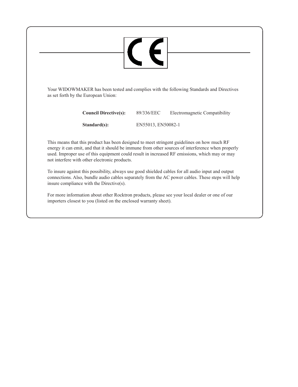 Rocktron Widowmaker User Manual | Page 2 / 12