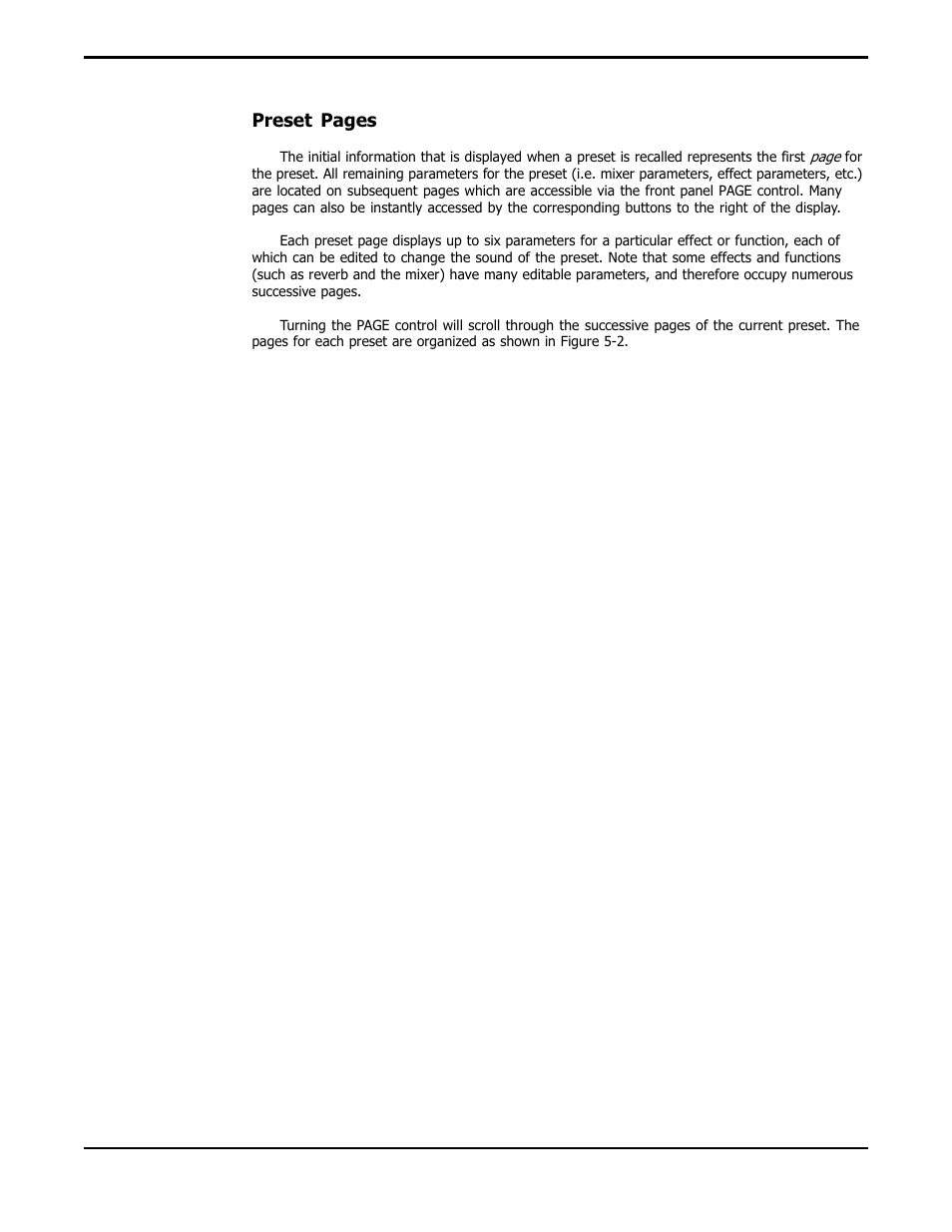 Preset pages | Rocktron Prophesy II User Manual | Page 14 / 96