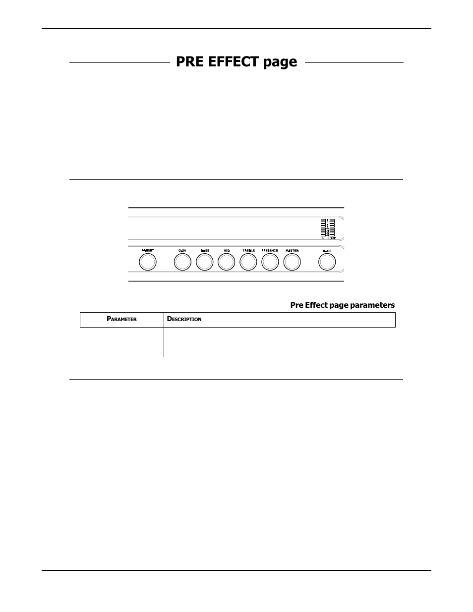 Pre effect page | Rocktron Prophesy II User Manual | Page 34 / 96