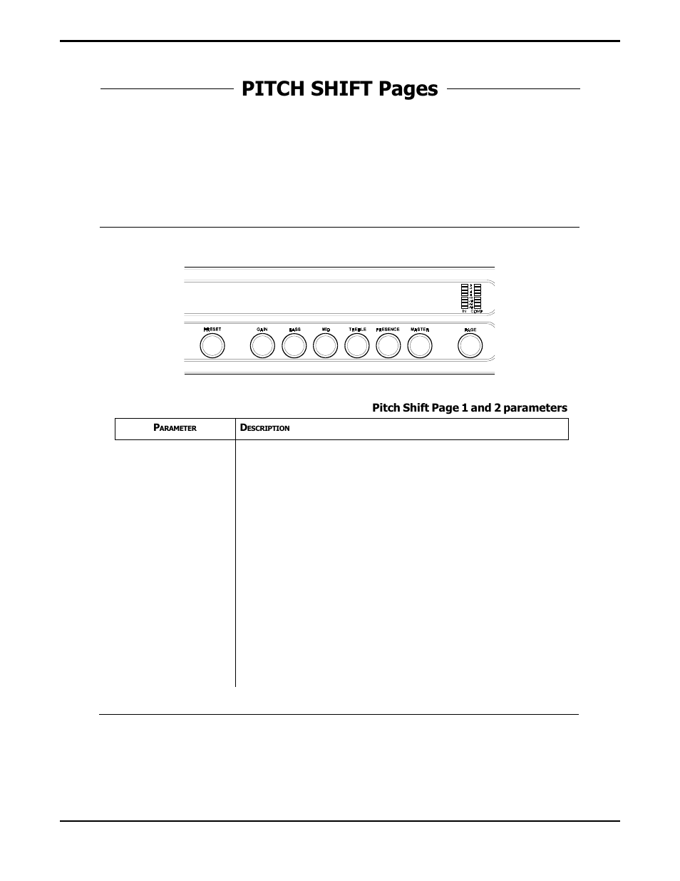 Pitch shift pages, Voice 1, Pitch shift page 1 | Rocktron Prophesy II User Manual | Page 43 / 96